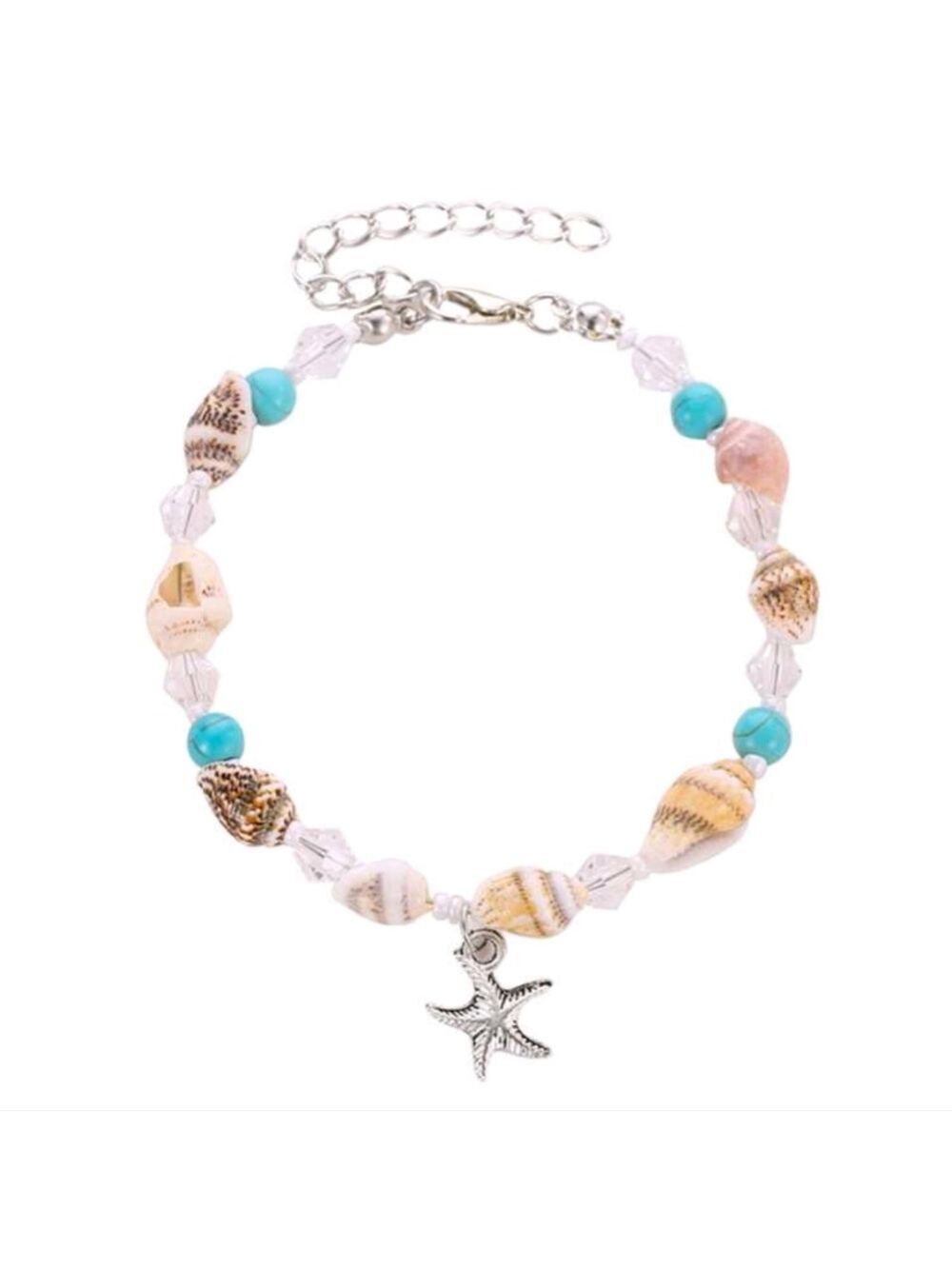 Starfish & Shell Decor Beaded Anklet - Picture 3 of 3
